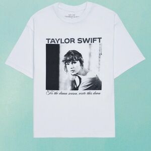 NWT Taylor Swift TIS THE DAMN SEASON WRITE THIS DOWN T-SHIRT Evermore White T XL